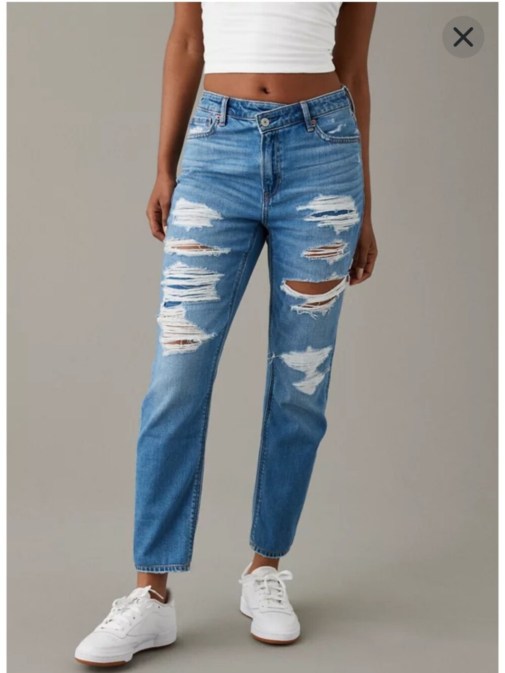 American Eagle Distressed Mom Jeans Size 10 XShort